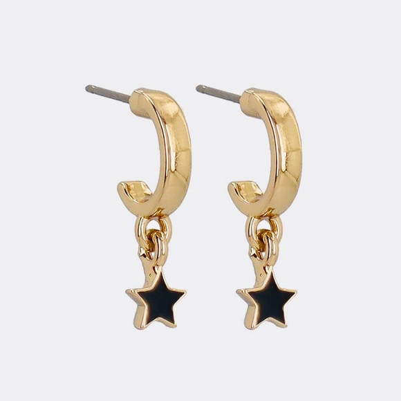 Yanbal Andromeda Earrings Hoops -Aretes Argollas 24k Bañado En Oro - Picture 1 of 5